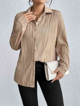 Collared Neck Dropped Shoulder Shirt