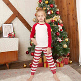 Raglan Sleeve Top and Striped Pants Set