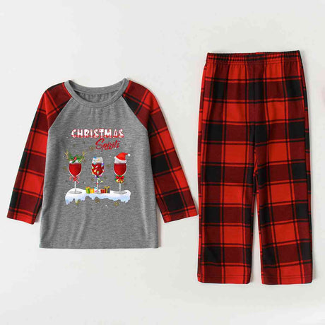 CHRISTMAS SPIRITS Graphic Top and Plaid Pants Set