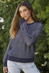 Contrast Round Neck Long Sleeve Sweater